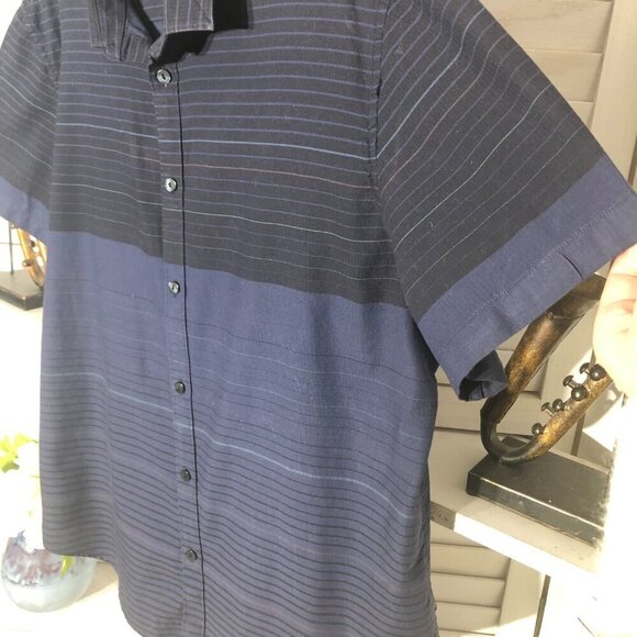Calvin Klein Color Block Button Down Shirt Blue Large - Picture 4 of 6